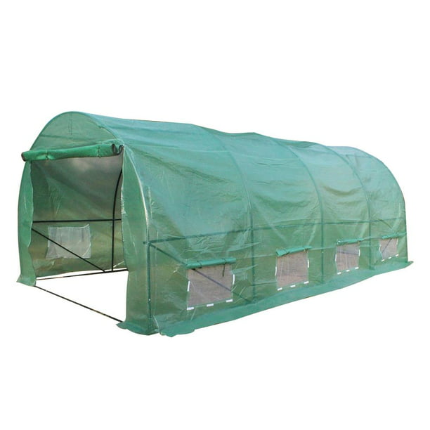20'x10'X7' Super Huge Greenhouse Walk-In Polytunnel Steel Frame Dome w/ Cover